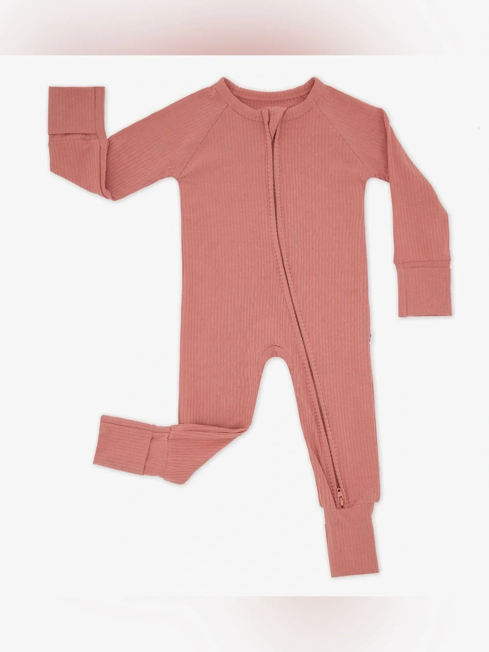 Little Sleepies Ribbed Footie in Clay - 18-24 Months